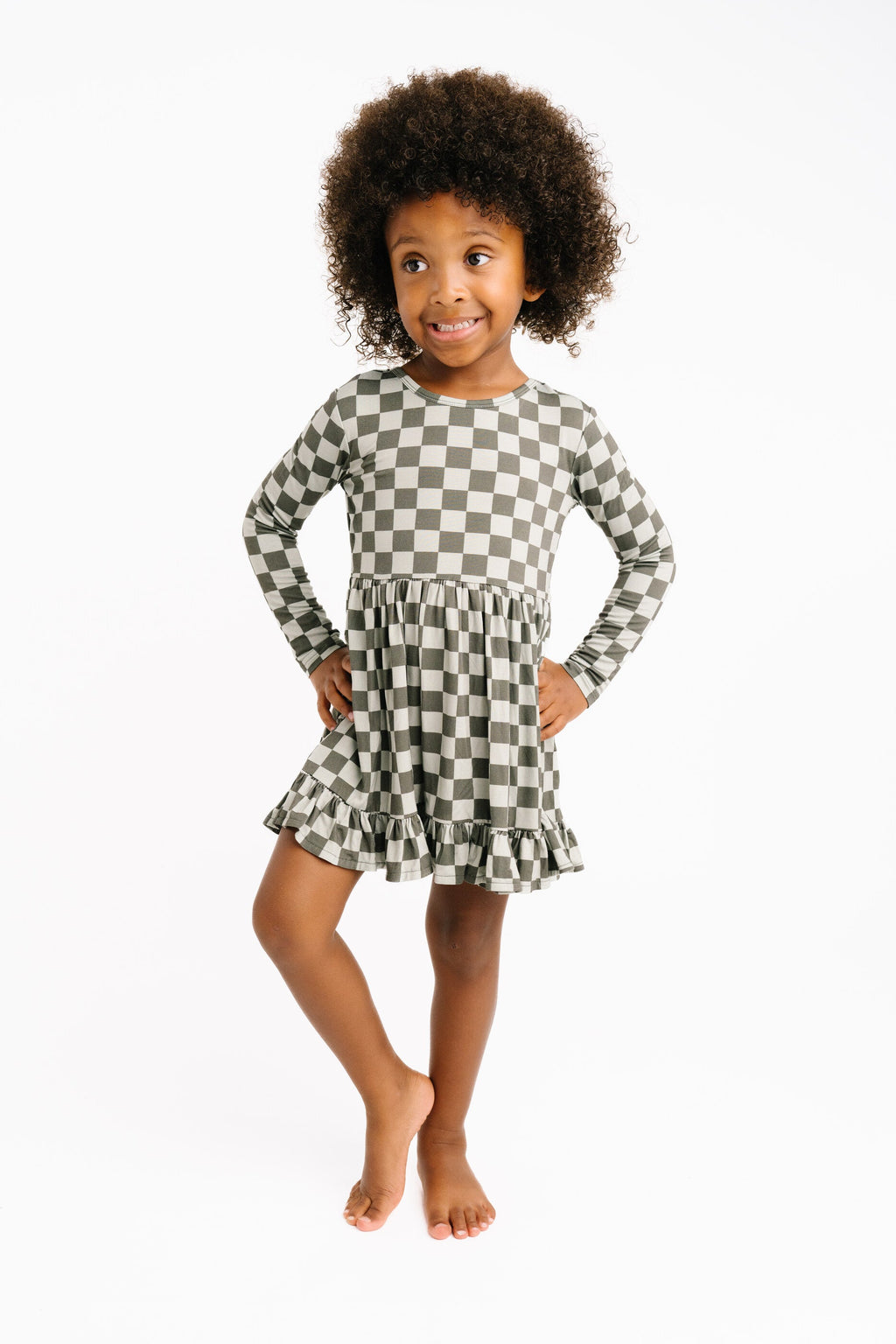 Pine Checkered Bamboo Dress