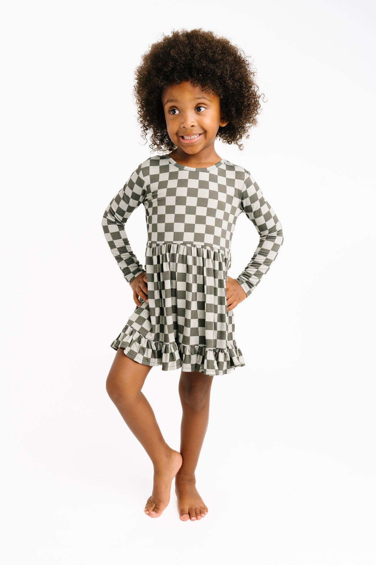 Pine Checkered Bamboo Dress