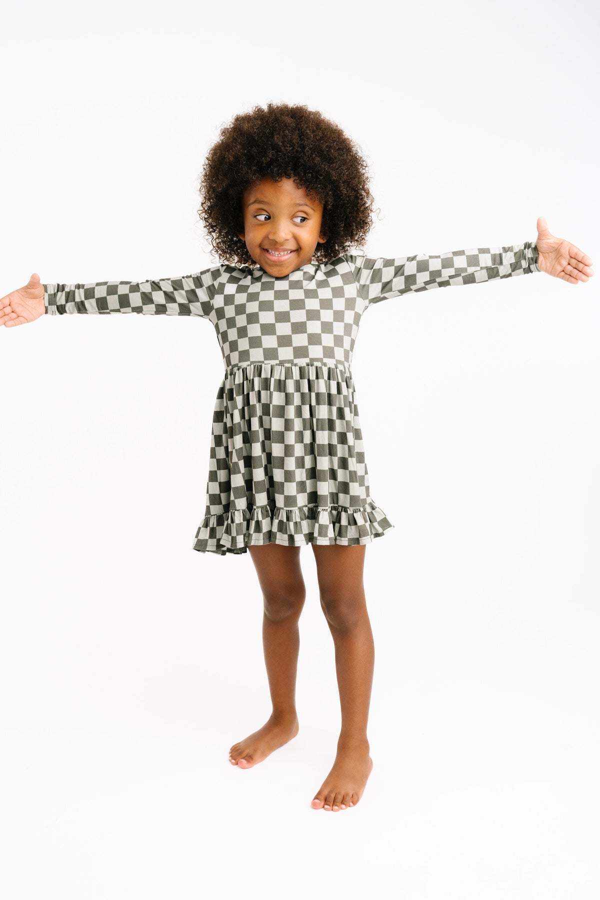 Pine Checkered Bamboo Dress