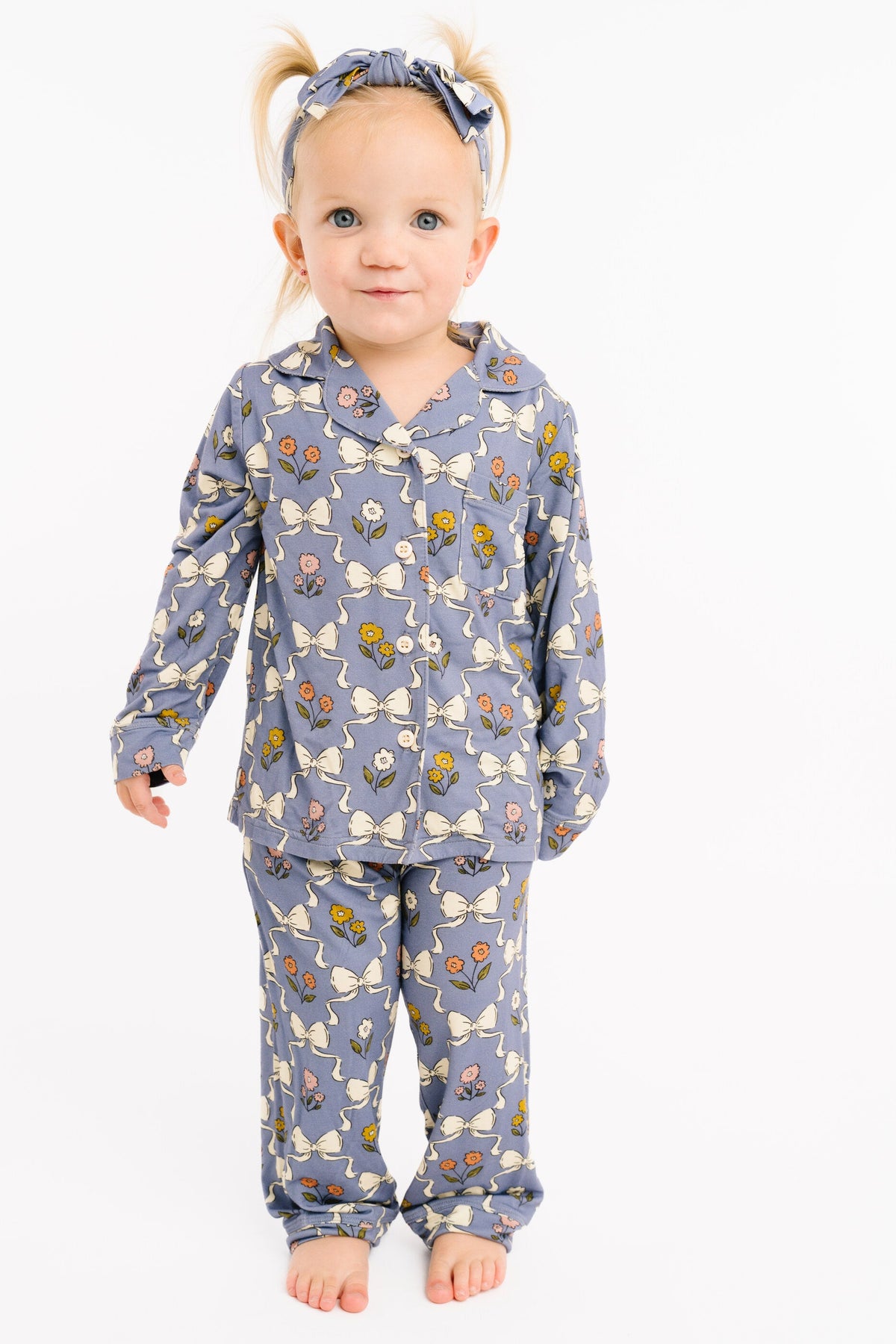 Bow Blooms Bamboo Button Up Set