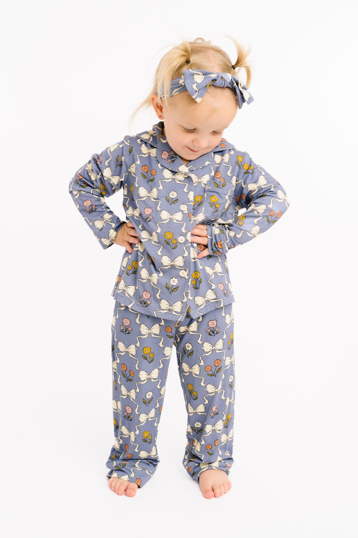 Bow Blooms Bamboo Button Up Set