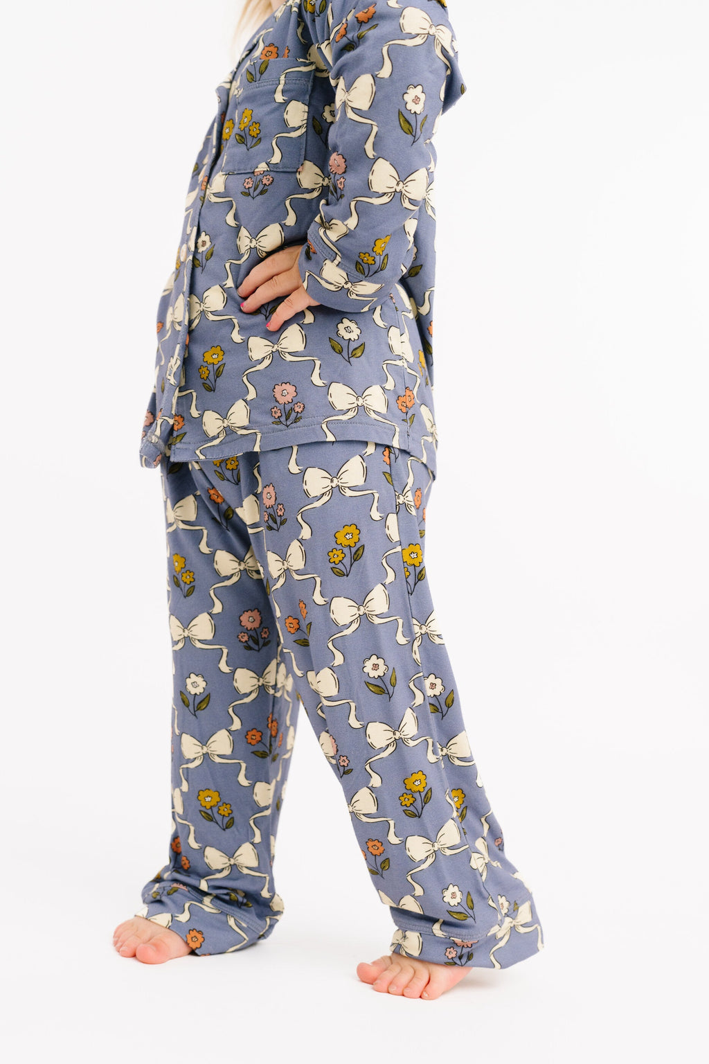 Bow Blooms Bamboo Button Up Set