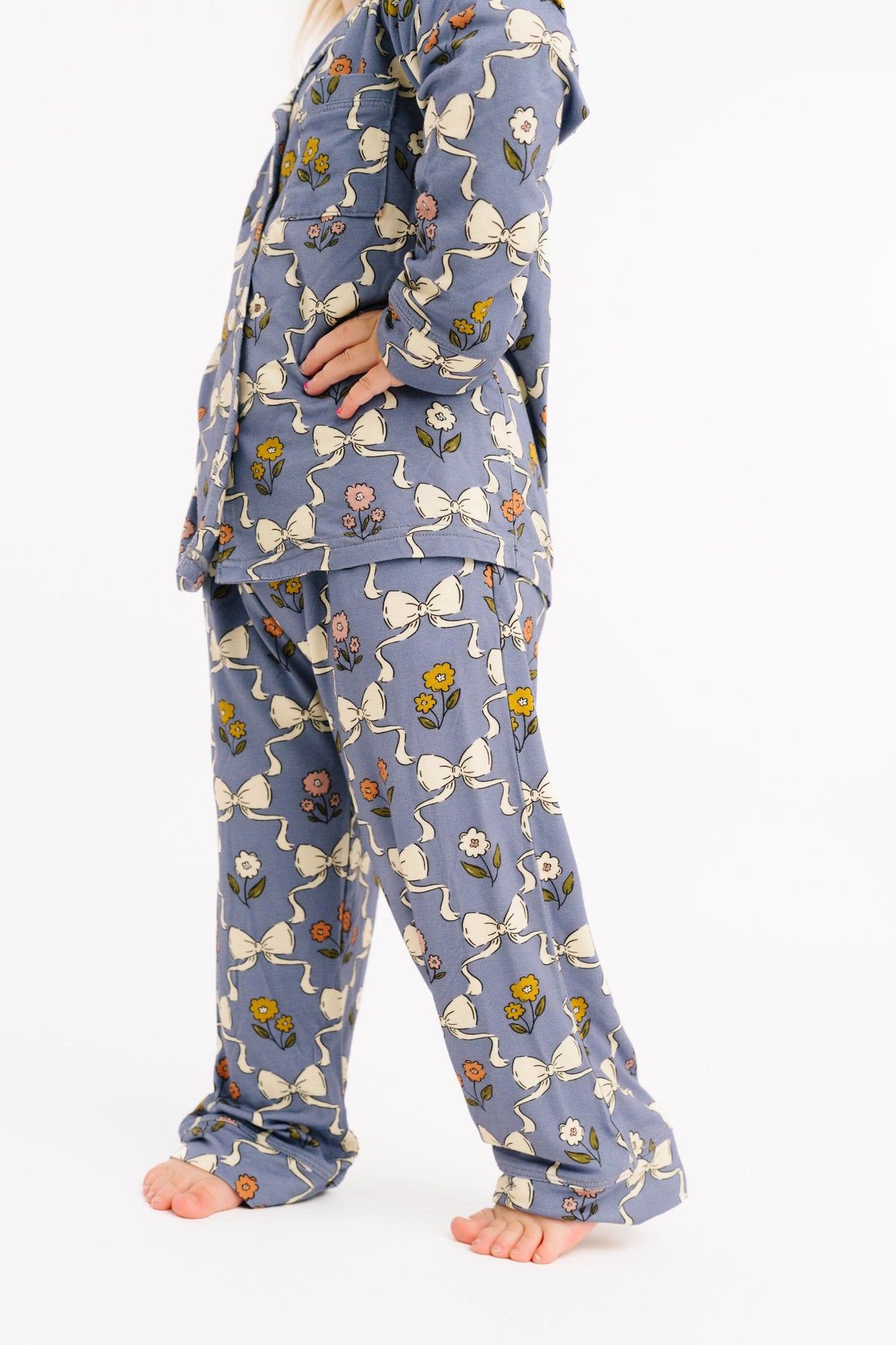 Bow Blooms Bamboo Button Up Set