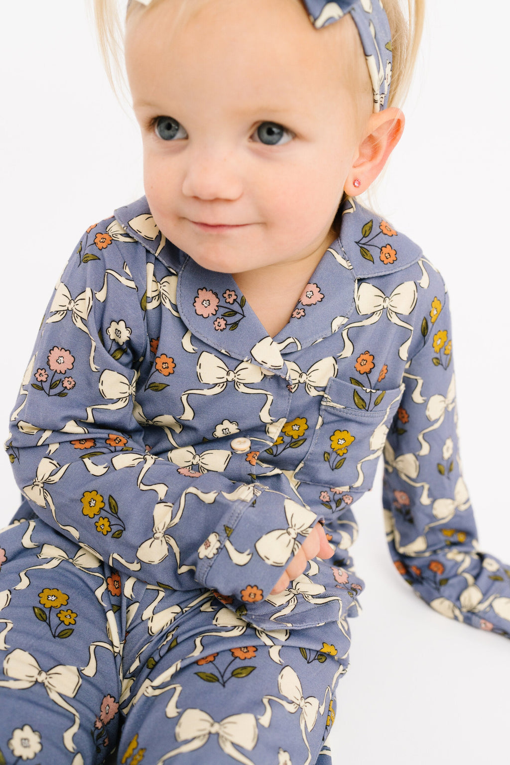 Bow Blooms Bamboo Button Up Set