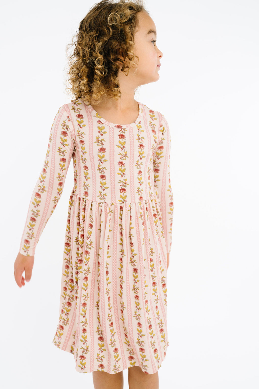 Vintage Floral Stripe Bamboo Dress