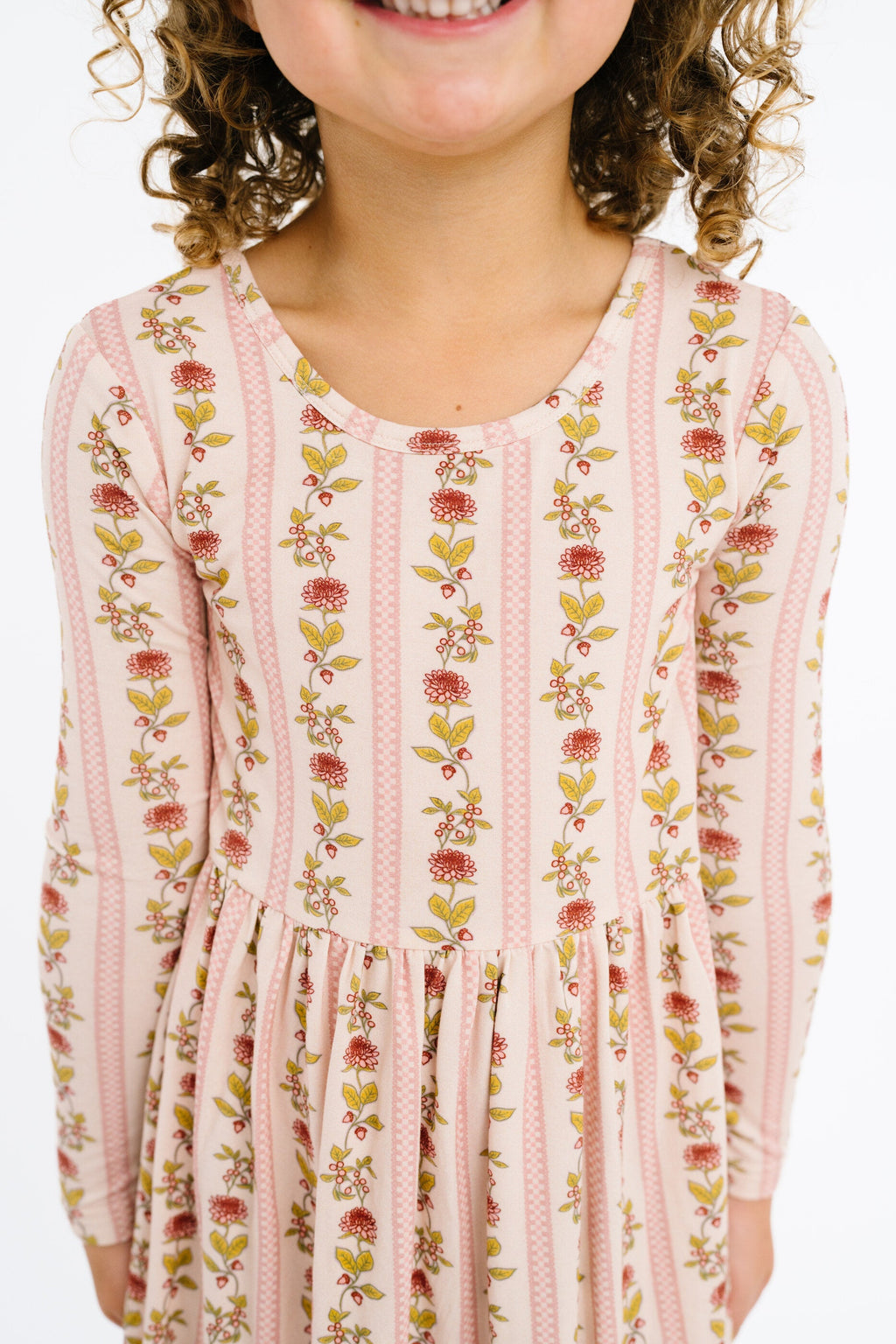 Vintage Floral Stripe Bamboo Dress