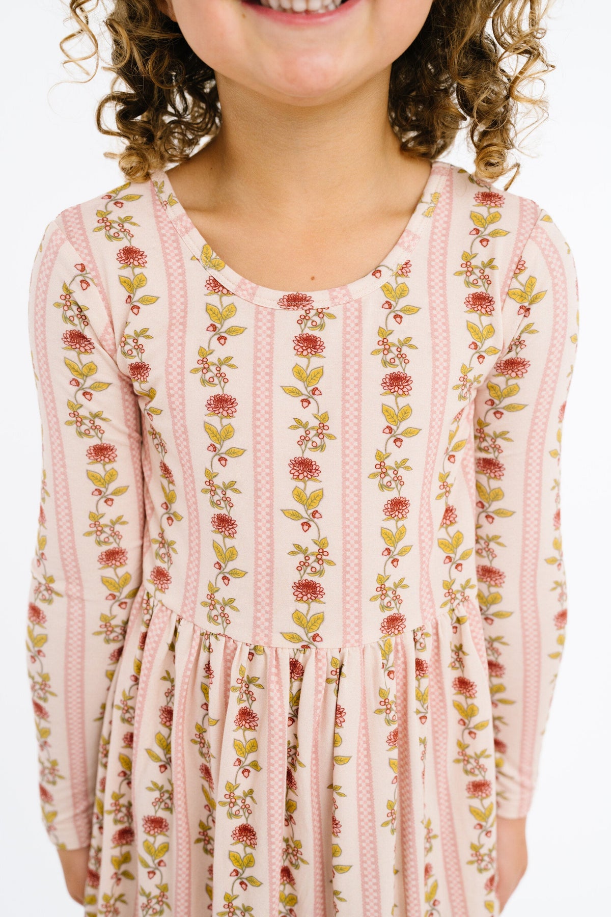 Vintage Floral Stripe Bamboo Dress