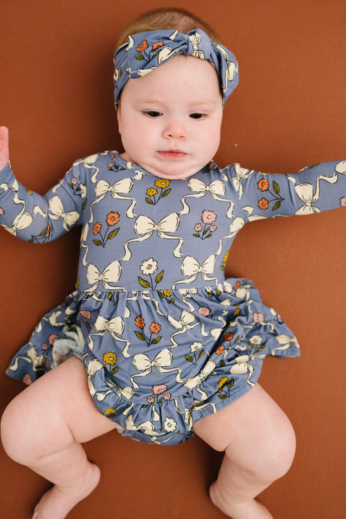 Bow Blooms Bodysuit Bamboo Dress